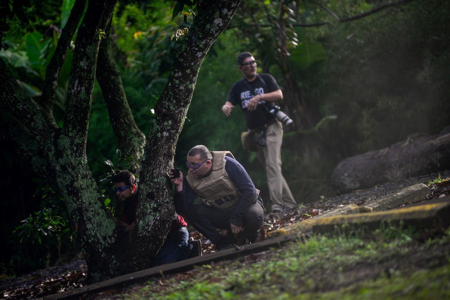 SOPA Images / SipaUSA / NTB  journalist, training course, news, security, El Salvador, safety, annual, riesgo cruzado, training, San Salvador, drill, training program